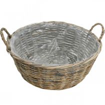 Artikel Großer Weidenkorb mit Griffen, Natur-Weiß, XL Pflanzschale im Landhausstil, Dekokorb für Pflanzen & Aufbewahrung, Ø51cm
