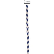 Artikel Geschenkband Kordel gestreift Polyester 3mm x 20m Weiß-Blau Innenbereich