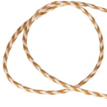 Artikel Geschenkband Kordel zweifarbig Polyester 3 mm x 20 m Hellbraun Creme