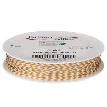 Artikel Geschenkband Kordel zweifarbig Polyester 3 mm x 20 m Hellbraun Creme