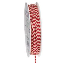 Artikel Kordel Polyester Zickzack-Muster Rot/Weiß 3mm x 20m Rolle