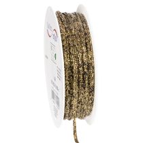 Artikel Kordel aus Polyester 3 mm 20 m Schwarz-Gold für Geschenkverpackung und Dekoration