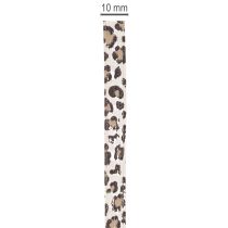 Artikel Geschenkband Kräuselband Baumwolle 10mm 100m Leopardenmuster Creme