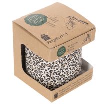 Artikel Geschenkband Kräuselband Baumwolle 10mm 100m Leopardenmuster Creme