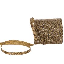 Artikel Kräuselband 100% Baumwolle 10mm 100m Leoprint Goldbraun Innenbereich