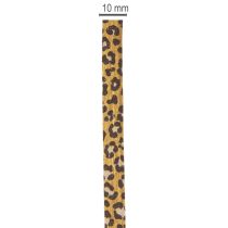 Artikel Kräuselband 100% Baumwolle 10mm 100m Leoprint Goldbraun Innenbereich
