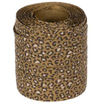 Artikel Kräuselband 100% Baumwolle 10mm 100m Leoprint Goldbraun Innenbereich