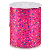 Artikel Kräuselband Geschenkband Pink mit Punkten 10mm 250m