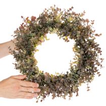 Artikel Künstlicher Eukalyptuskranz rund 45cm Kunststoff Grün-Braun für Herbstdekoration