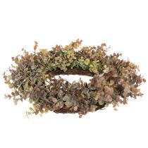Artikel Künstlicher Eukalyptuskranz rund 45cm Kunststoff Grün-Braun für Herbstdekoration