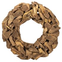 Artikel Dekokranz Holzstücke natur rund 35 cm für Innen- und geschützten Außenbereich