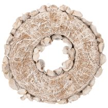 Artikel Trockenblumenkranz aus Landlotus, Ø 35 cm, geweißte Blütenoptik, für Innenbereich
