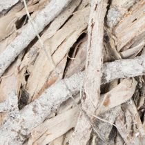 Artikel Kranz aus Holz und Rindenfasern Ø 40 cm geweißte Oberfläche für Innenbereich