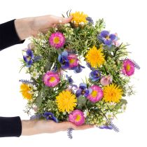 Artikel Künstlicher Frühlingskranz Blumenkranz Türdekoration 30cm bunt langlebig