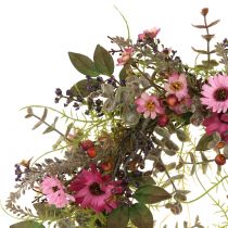 Blumenkranz mit Gänseblümchen und Beeren Altrosa Ø30cm