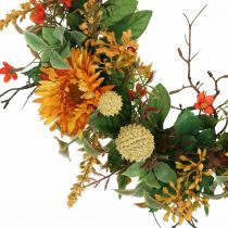 Herbstkranz Seidenblumen Gelb Gerbera Distel Wandkranz Ø42cm