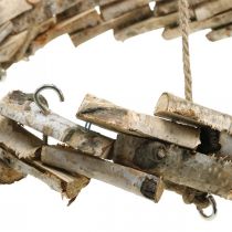 Holz Kranz zum Hängen mit Haken Birke Natur Ø35cm