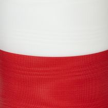 Artikel Kranzband Moiré Weiß-Rot 100 mm - Hochwertiges Trauerband für Floristen