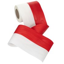 Artikel Kranzbänder Moiré Weiß-Rot 125mm - Trauerband Dekoband Schleifenband Festband 25m Rolle