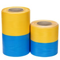 Artikel Acetat Kranzband Moiré Blau-Gelb 25 m für Floristik und Dekoration