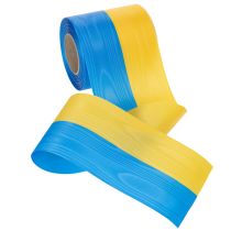 Artikel Kranzband Moiré Blau-Gelb 100mm, Schleifenband National, Vereinsband Deko, Trauerband Festlich, Acetat