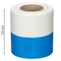 Artikel Kranzband Moiré Blau-Weiß 100mm Dekoband Taft