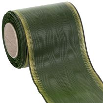 Artikel Kranzband Moiré Dunkelgrün 100mm Dekoband Taftband