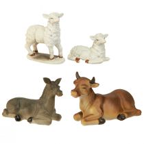 Artikel Handbemalte Krippenfiguren Tiere Set Polyresin Weihnachtskrippe 4 Stück