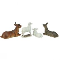 Artikel Handbemalte Krippenfiguren Tiere Set Polyresin Weihnachtskrippe 4 Stück