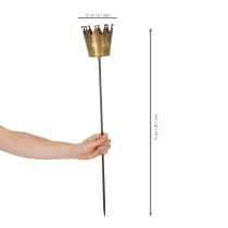 Artikel Deko-Krone auf Stab Metall 73cm Gold für Innen- und überdachte Außenbereiche