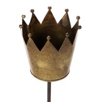 Artikel Deko-Krone auf Stab Metall 73cm Gold für Innen- und überdachte Außenbereiche