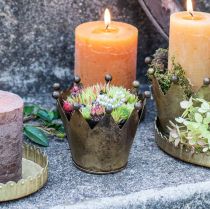 Artikel Krone Metall Antik Optik Messing Teelichthalter Ø10cm H8cm