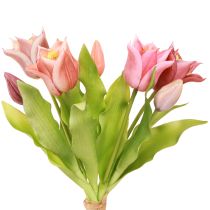 Artikel Künstliche Kronentulpen Blumen Lila Rosa 7er Bund 34cm