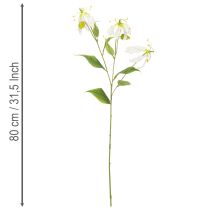 Artikel Künstlicher Gloriosa Blütenzweig 80cm Weiß Gelb Kunststoff Stoff 3 Stk