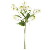 Artikel Künstlicher Gloriosa Blütenzweig 80cm Weiß Gelb Kunststoff Stoff 3 Stk