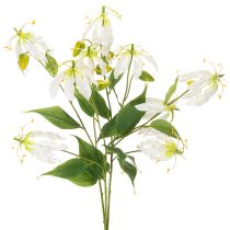 Artikel Künstlicher Gloriosa Blütenzweig 80cm Weiß Gelb Kunststoff Stoff 3 Stk