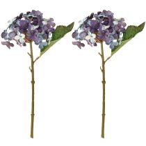 Artikel Künstliche Hortensien Blau Lila Deko 34cm 2St - Hochwertig & Flexibel