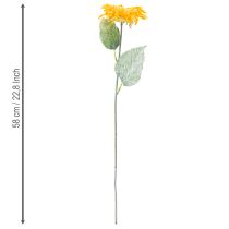 Artikel Künstliche Sonnenblumen mit Blättern Gelb 58cm – Realistische Deko-Blumen im 4er-Pack