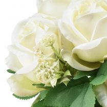 Artikel Künstliche Rosen Kunstblumenstrauß Rosen Weiß Pick 42cm
