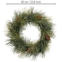 Artikel Künstlicher Kiefernzweig-Kranz mit Zapfen 60 cm Grün Kunststoff Innenbereich