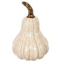 Artikel Deko Kürbis Keramik Creme Beige 12cm Innenbereich