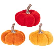 Artikel Deko Mini-Kürbisse aus Samt, 5 cm, 3 Farben, 12 Stück