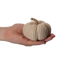 Artikel Deko Kürbis gestrickt Textil 10/8 cm Braun Beige Grün 6er-Set für Innenbereich