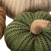 Artikel Deko Kürbis gestrickt Textil 10/8 cm Braun Beige Grün 6er-Set für Innenbereich