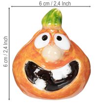 Artikel Dekofigur Kürbis aus Keramik, 6 cm, orange-grün, 2er-Set, für Innenbereich