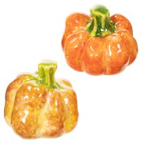 Artikel Deko-Kürbisse Keramik Orange-Grün 6cm 2er-Set Innenbereich