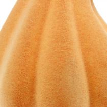 Artikel Deko Kürbis gekrümmt Orange beflockt Künstlicher Zierkürbis 18cm