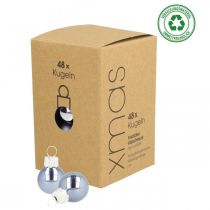 Artikel Mini Weihnachtskugeln Glas Blau Matt/Glänzend Ø2cm 44 St