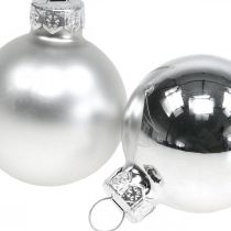 Artikel Weihnachtskugeln Glas Silber Kugel Matt/Glänzend Ø4cm 60St