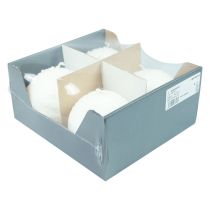 Artikel Winterzauber Kugelkerzen Weiß Schneeball Effekt Ø10cm 4er Set für Festliche Dekoration